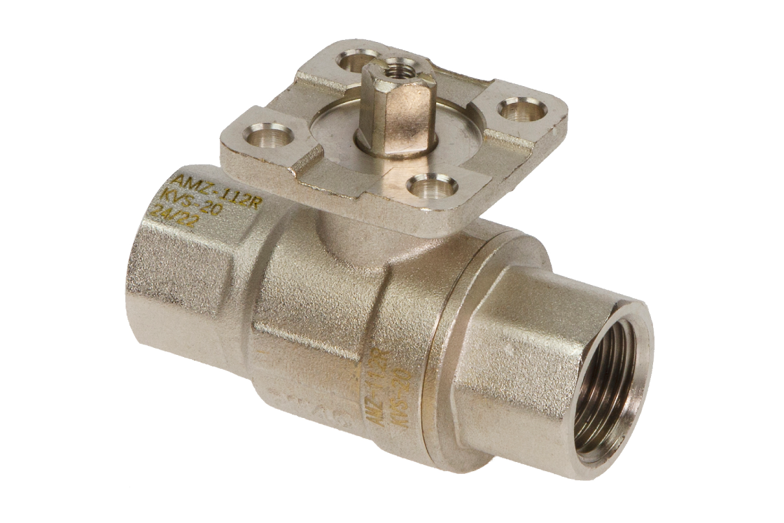 Ридан 082G5408R — Кран шаровой AMZ-112R PN40, DN25, Kvs 60, Tmax110 °C, Rp1, корпус CW617N, двухходовой
